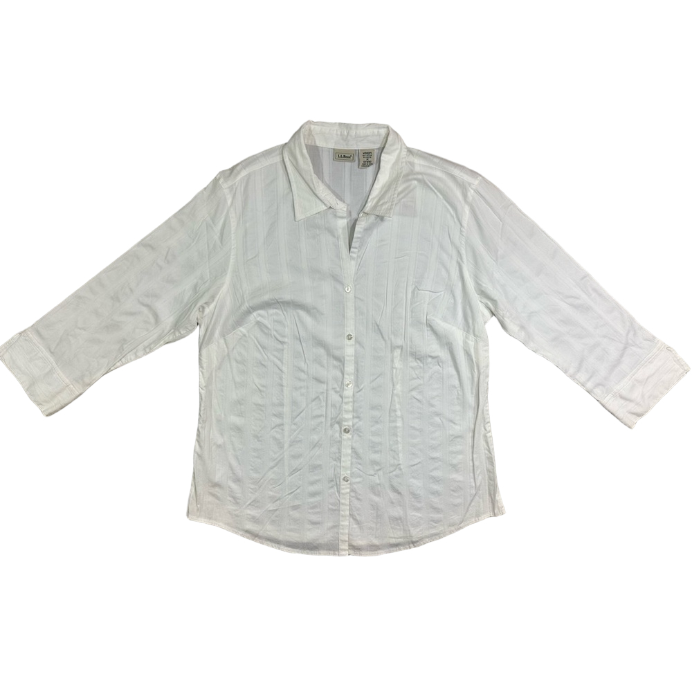 L.L. Bean 3/4 sleeve button down blouse SIZE Medium